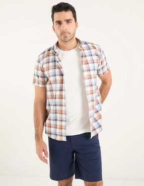 Sobrecamisa casual Dioro manga corta para hombre