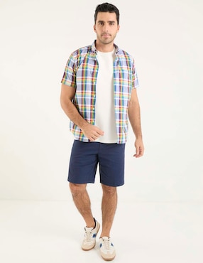 Camisa casual Dioro de algodón manga corta para hombre