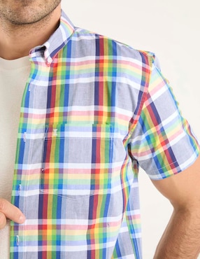 Camisa casual Dioro de algodón manga corta para hombre