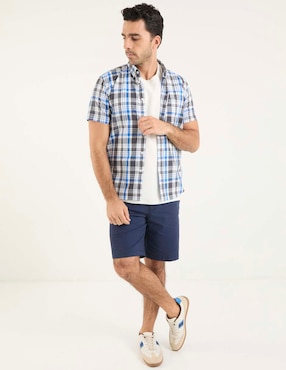 Camisa casual Dioro de algodón manga corta para hombre