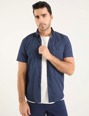 Camisa casual Dioro de algodón manga corta para hombre