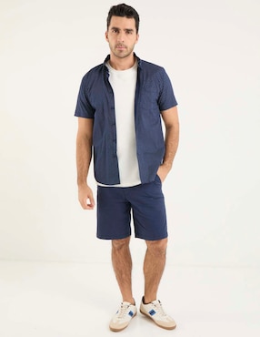 Camisa casual Dioro de algodón manga corta para hombre