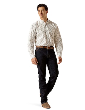 Camisa casual Ariat de algodón manga larga para hombre