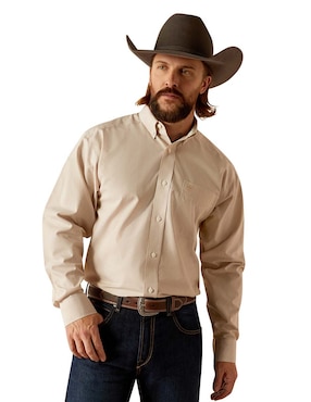Camisa casual Ariat de algodón manga larga para hombre