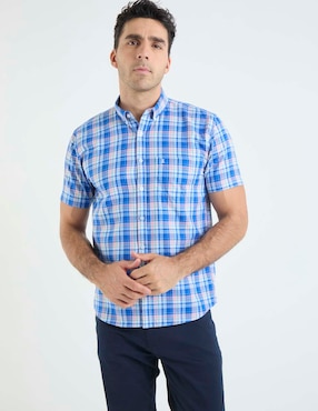 Camisa casual Dioro de algodón manga corta para hombre