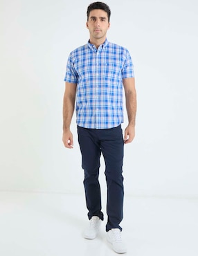 Camisa casual Dioro de algodón manga corta para hombre