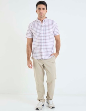 Camisa casual Dioro de algodón manga corta para hombre
