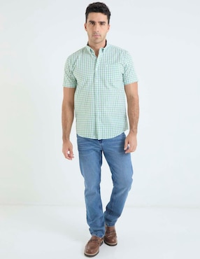 Camisa casual Dioro de algodón manga corta para hombre