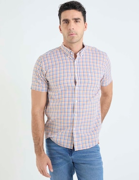 Camisa casual Dioro de algodón manga corta para hombre