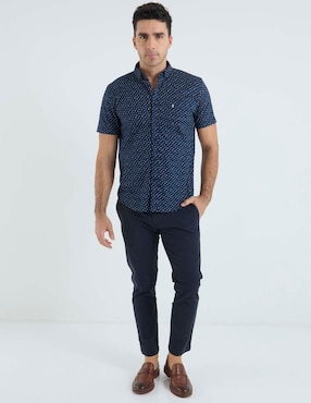 Camisa casual Dioro de algodón manga corta para hombre