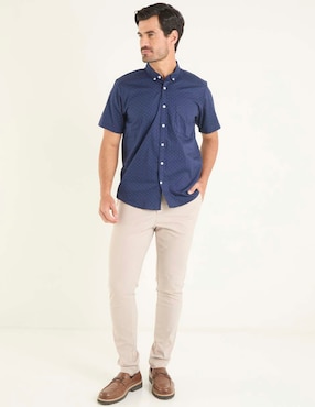 Camisa casual Dioro de algodón manga corta para hombre