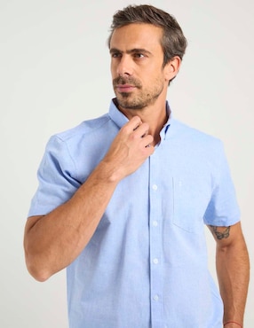 Camisa casual Dioro de algodón manga corta para hombre
