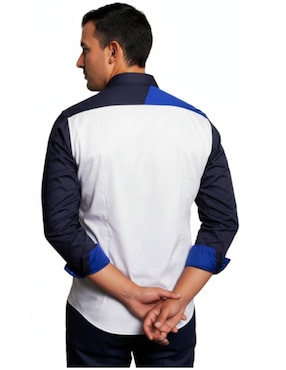 Camisa casual Luqtari de algodón manga larga para hombre