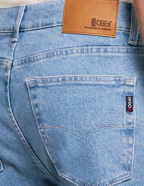 Jeans relaxed baggy Oggi Jeans lavado bleach para hombre