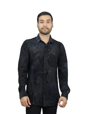 Camisa casual Platini manga larga para hombre