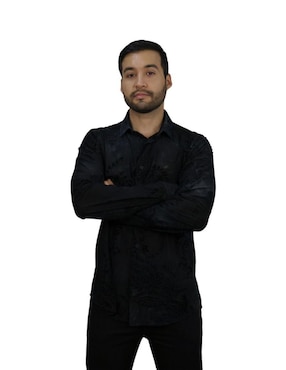 Camisa casual Platini manga larga para hombre