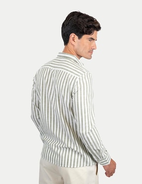 Camisa casual 98 Coast AV de algodón manga larga para hombre