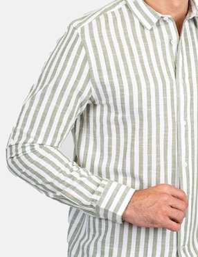 Camisa casual 98 Coast AV de algodón manga larga para hombre