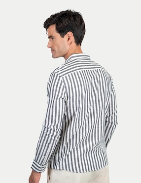 Camisa casual 98 Coast AV de algodón manga larga para hombre