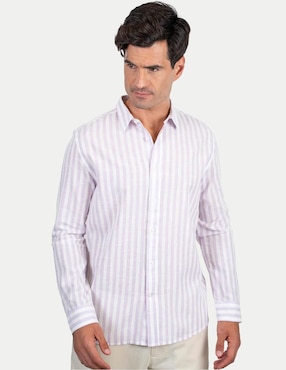 Camisa casual 98 Coast AV de algodón manga larga para hombre