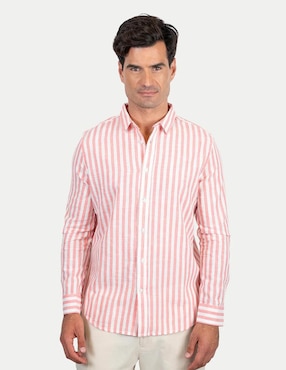 Camisa casual 98 Coast AV de algodón manga larga para hombre