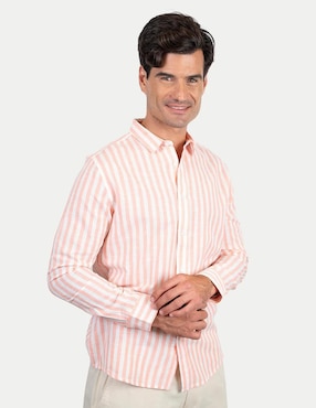 Camisa casual 98 Coast AV de algodón manga larga para hombre