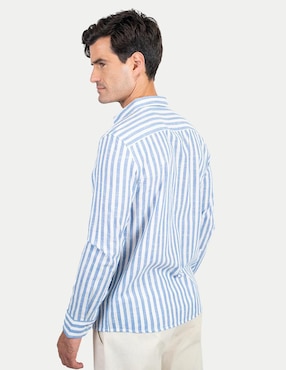 Camisa casual 98 Coast AV de algodón manga larga para hombre