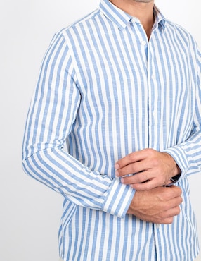 Camisa casual 98 Coast AV de algodón manga larga para hombre