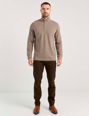 Suéter Eddie Bauer cuello con botón para hombre