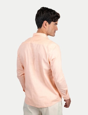 Camisa casual 98 Coast Av de algodón manga larga para hombre