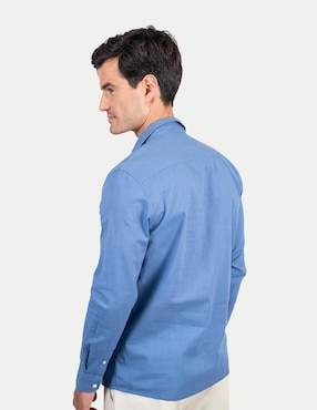 Camisa casual 98 Coast Av de algodón manga larga para hombre