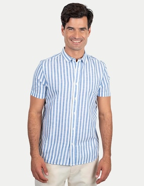Camisa casual 98 Coast Av de algodón para hombre