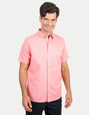 Camisa casual 98 Coast Av de algodón manga corta para hombre
