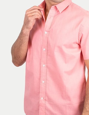 Camisa casual 98 Coast Av de algodón manga corta para hombre