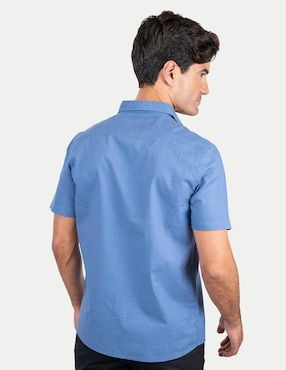 Camisa casual 98 Coast Av de algodón manga corta para hombre