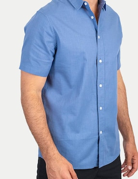 Camisa casual 98 Coast Av de algodón manga corta para hombre