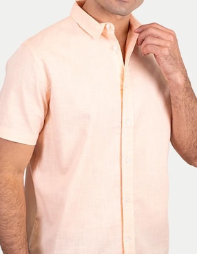 Camisa casual 98 Coast Av de algodón manga corta para hombre