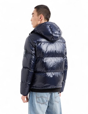 Chamarra casual Armani Exchange impermeable capucha desmontable para hombre