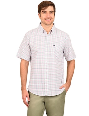 Camisa casual Ferrioni de algodón manga corta para hombre