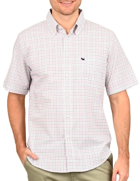 Camisa casual Ferrioni de algodón manga corta para hombre