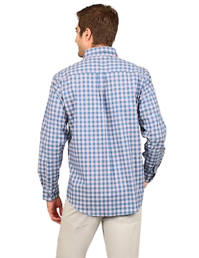 Camisa casual Ferrioni de algodón manga larga para hombre