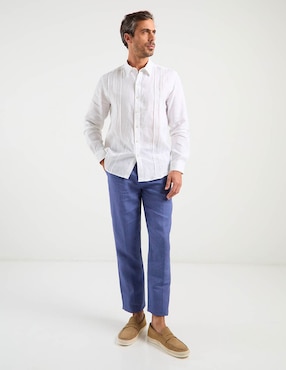 Pantalón de vestir slim Ábito de lino para hombre