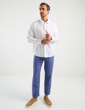 Pantalón de vestir slim Ábito de lino para hombre