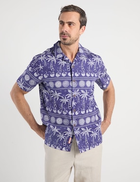 Camisa casual Costavana de algodón manga corta para hombre