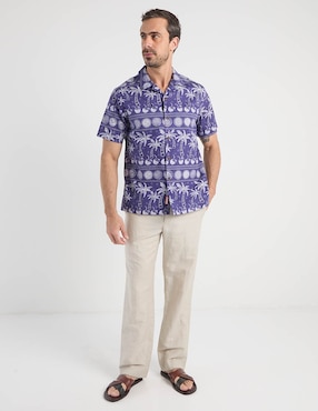Camisa casual Costavana de algodón manga corta para hombre