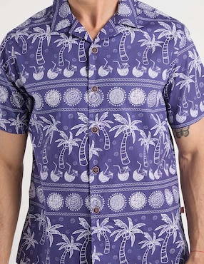 Camisa casual Costavana de algodón manga corta para hombre