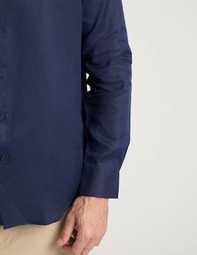 Camisa de vestir Ábito de lino manga larga para hombre