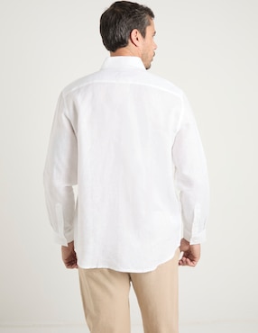 Camisa de vestir Ábito de lino manga larga para hombre