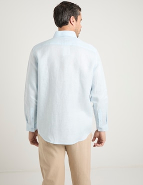Camisa de vestir Ábito de lino manga larga para hombre