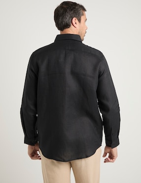 Camisa de vestir Ábito de lino manga larga para hombre